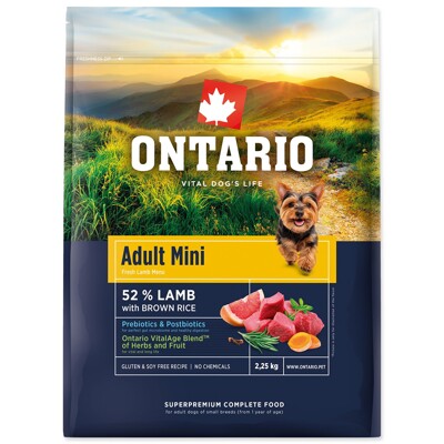 Krmivo Ontario Adult Mini Lamb & Brown Rice (2,25kg)
