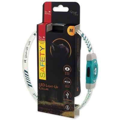 Obojek Dog Fantasy LED Svítící různobarevný nabíjecí (M 50cm)